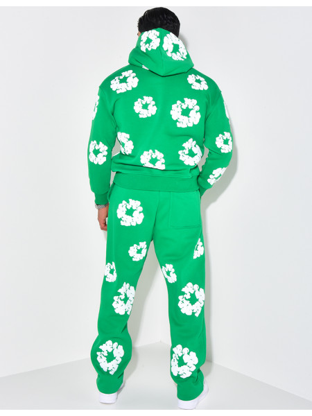 Ensemble de jogging pantalon et sweat imprimé floral