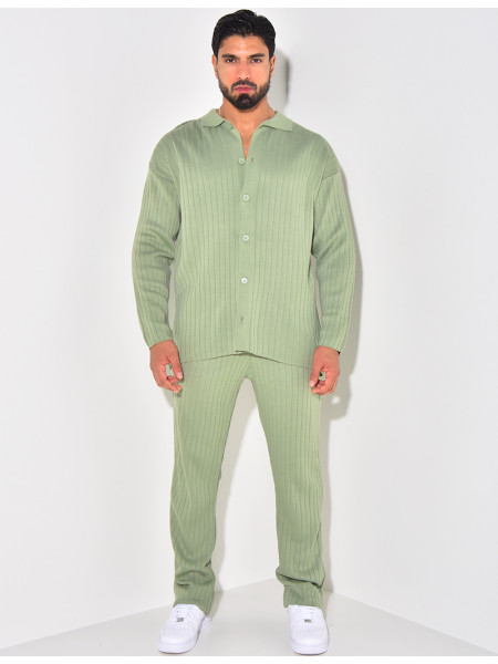 Ensemble pantalon et chemise en maille