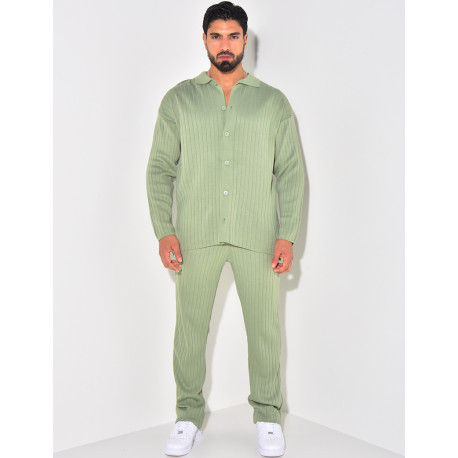 Ensemble pantalon et chemise en maille