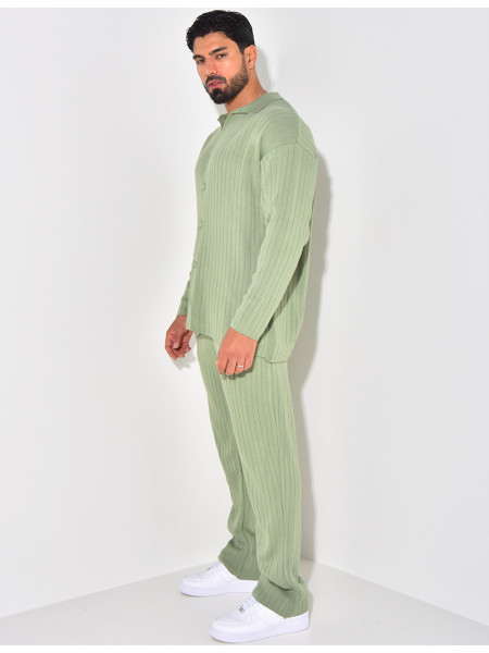 Ensemble pantalon et chemise en maille