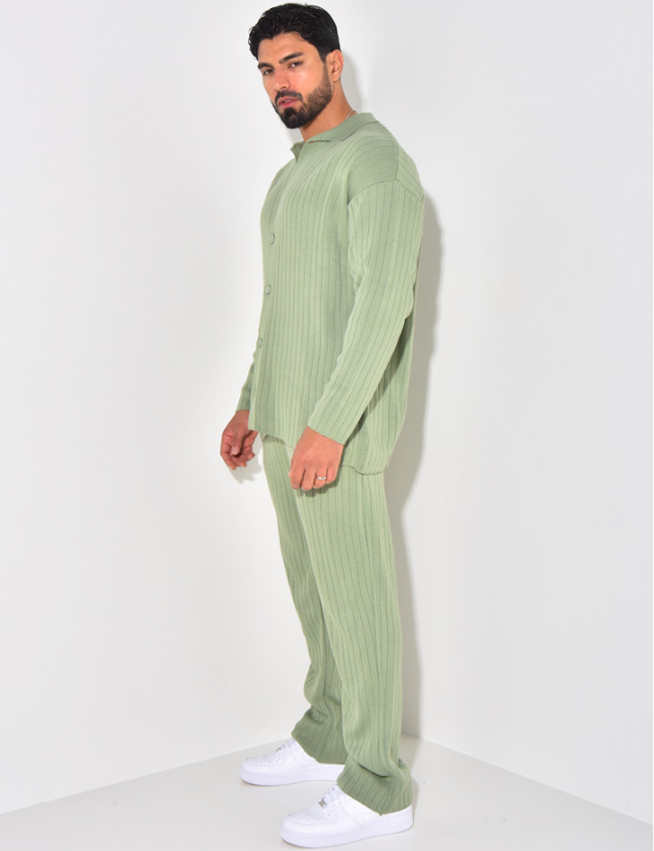 Ensemble pantalon et chemise en maille