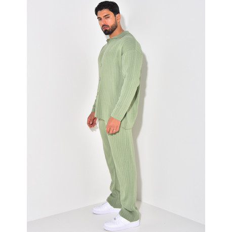 Ensemble pantalon et chemise en maille