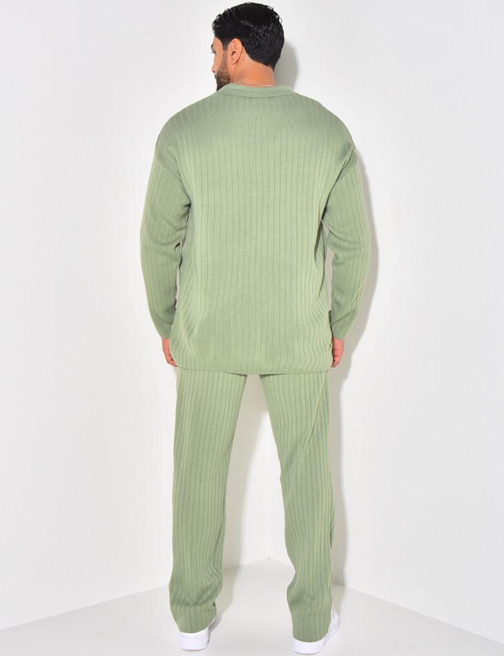 Ensemble pantalon et chemise en maille