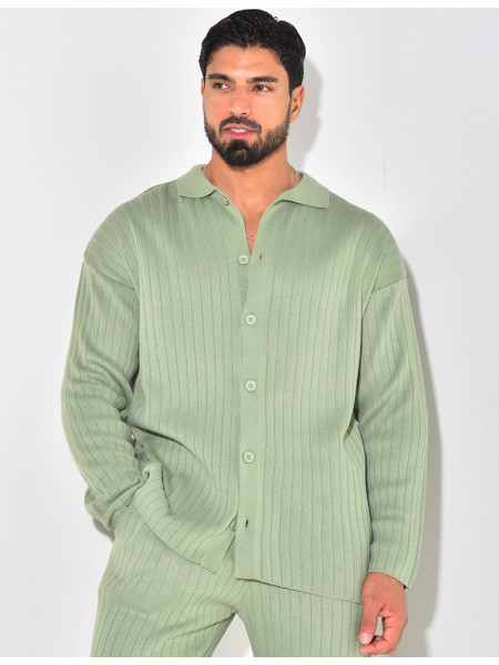 Ensemble pantalon et chemise en maille