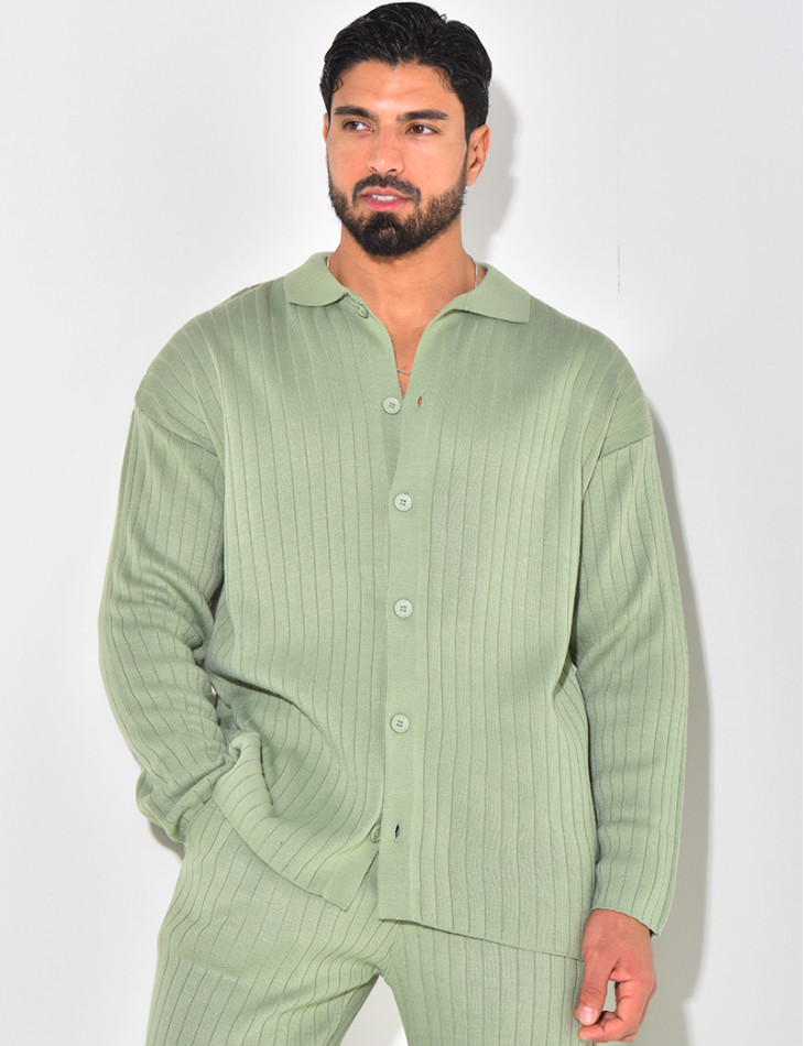 Ensemble pantalon et chemise en maille