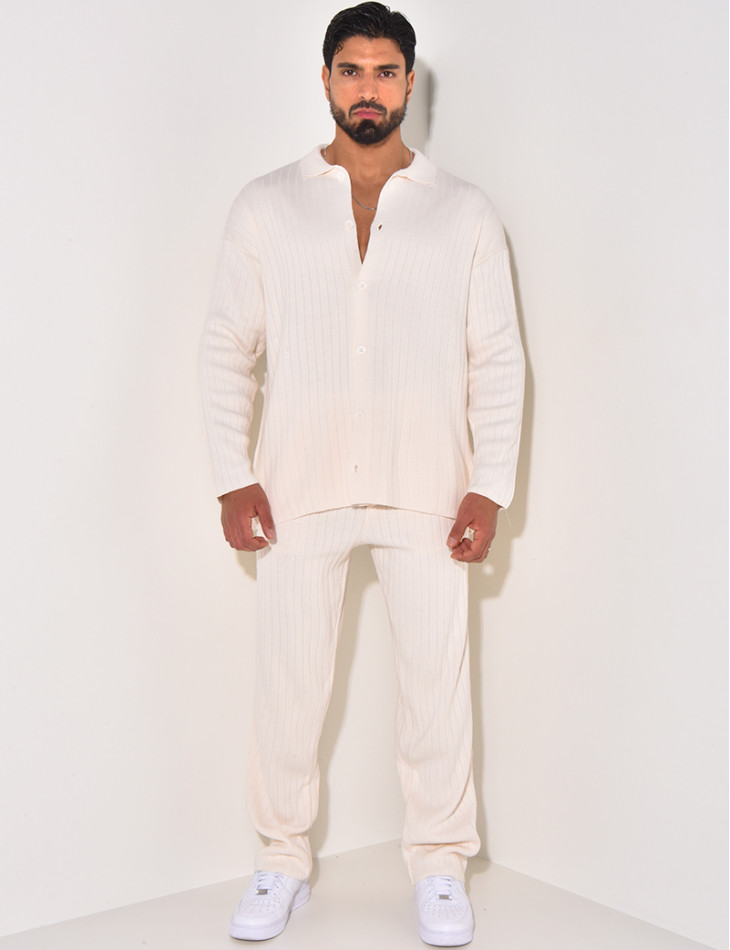 Ensemble pantalon et pull en laine