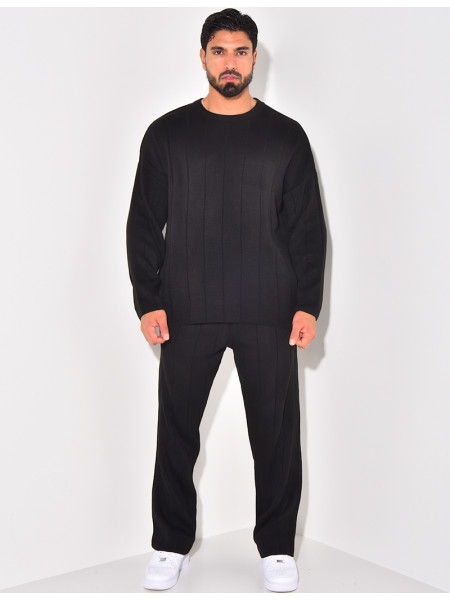 Ensemble pantalon et pull à col rond