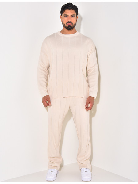 Ensemble pantalon et pull à col rond