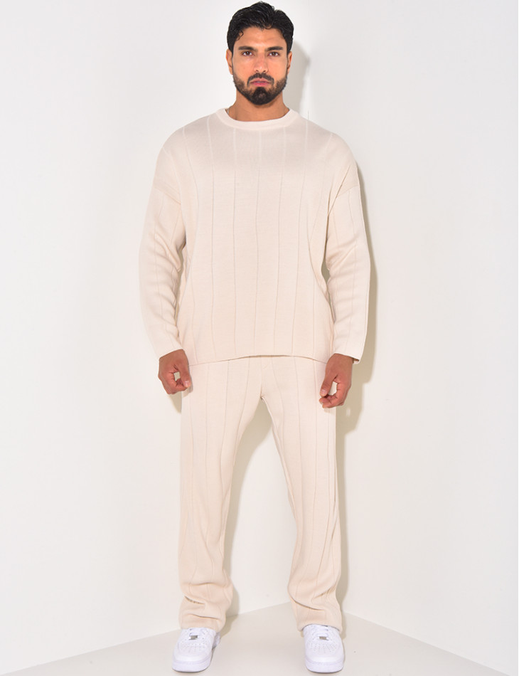 Ensemble pantalon et pull à col rond
