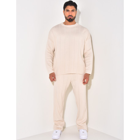 Ensemble pantalon et pull à col rond
