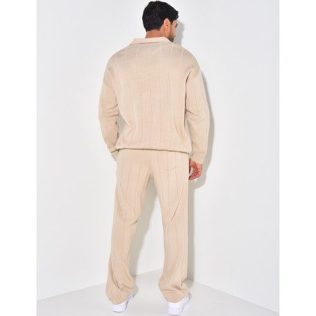 Ensemble pantalon et pull à zip en laine