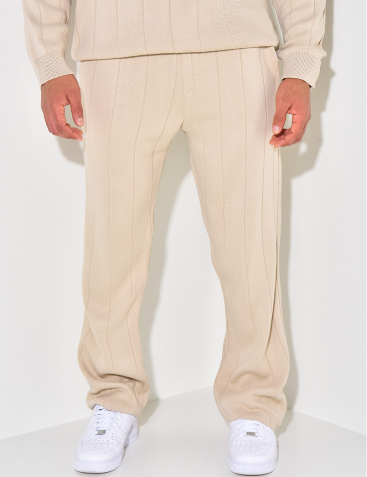 Ensemble pantalon et pull à zip en laine