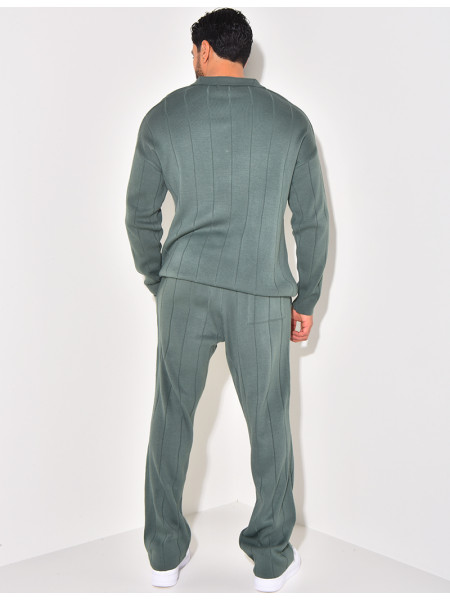 Ensemble pantalon et pull à zip en laine