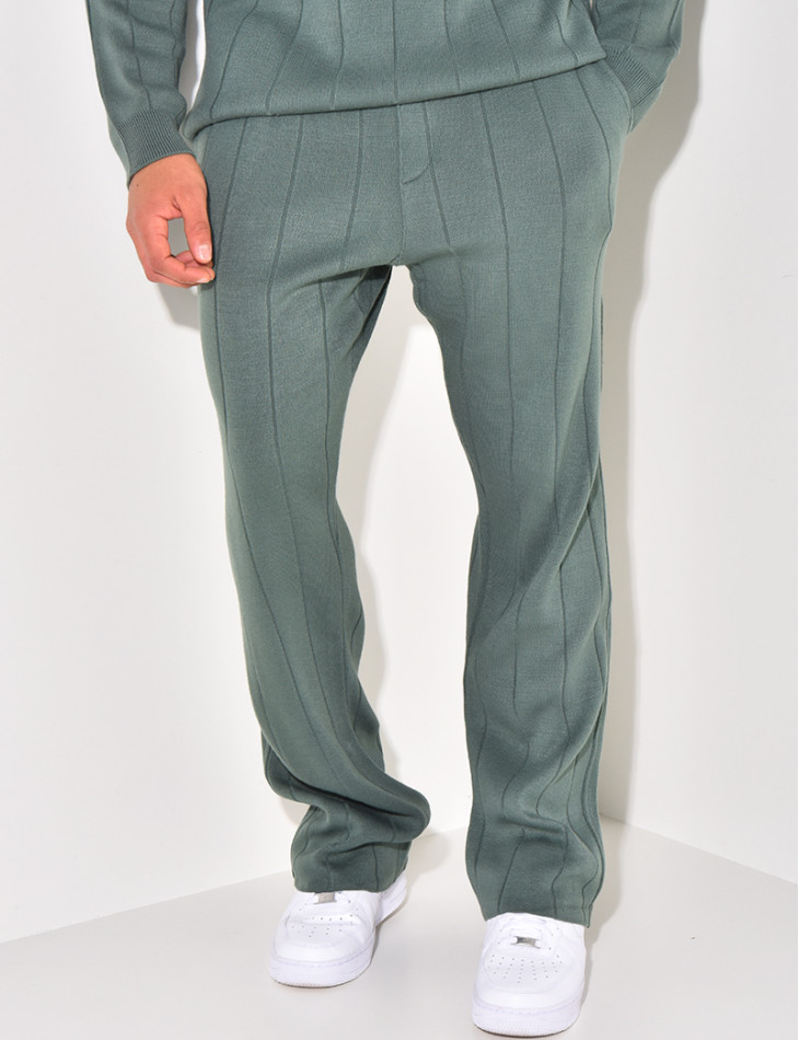 Ensemble pantalon et pull à zip en laine