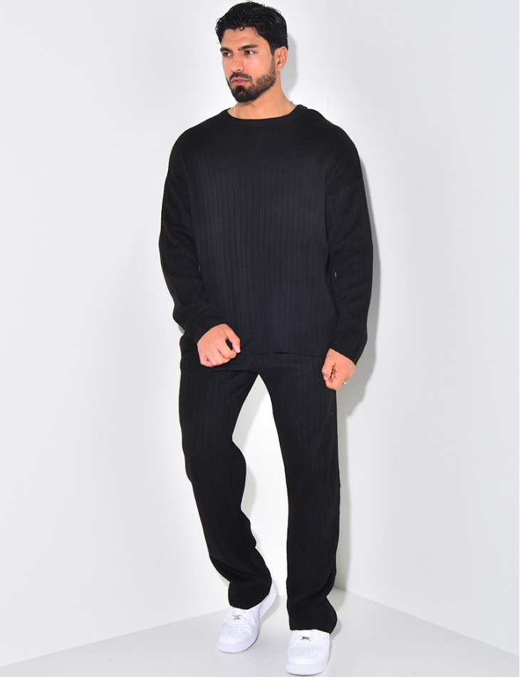 Ensemble pantalon et pull à col rond