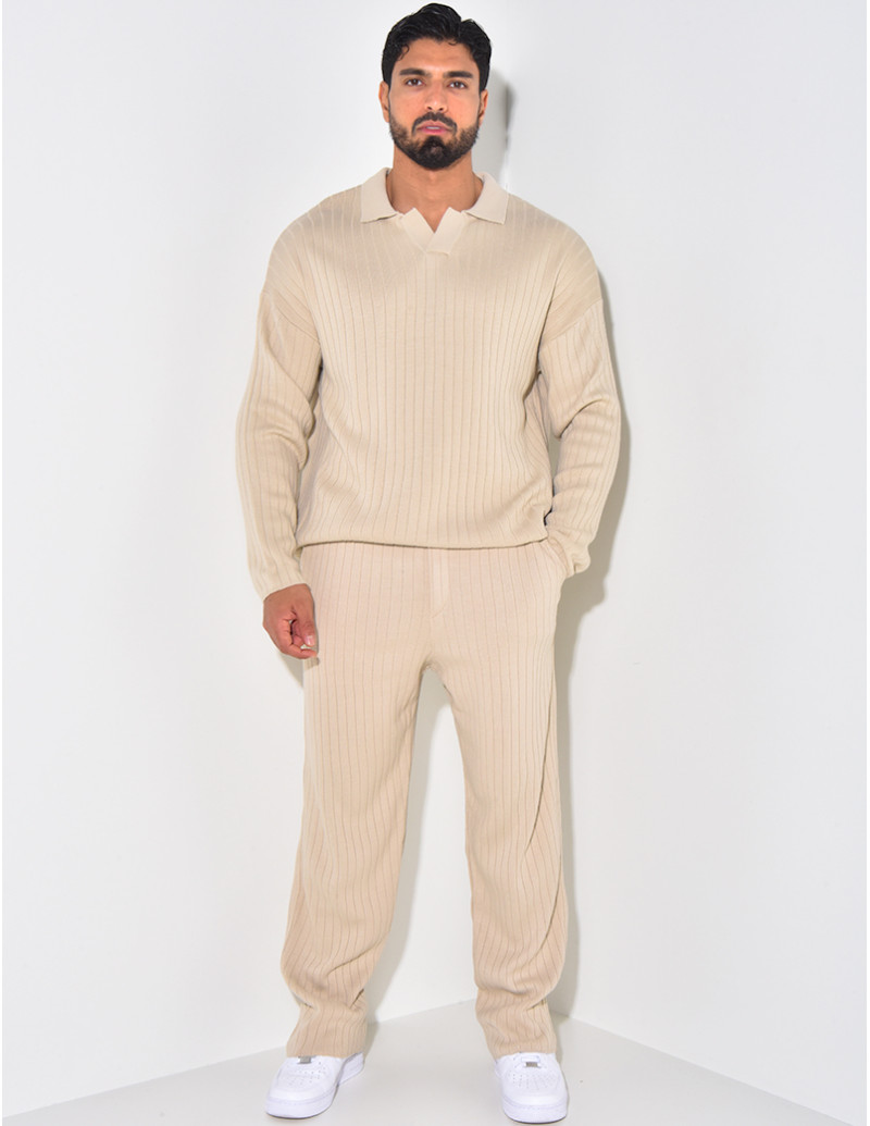 Ensemble pantalon et pull à...