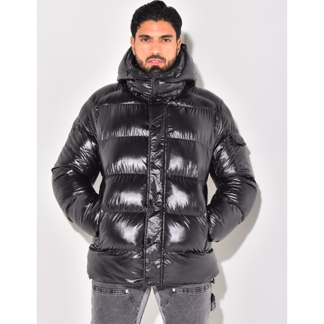 Doudoune courte matelassée effet vinyle