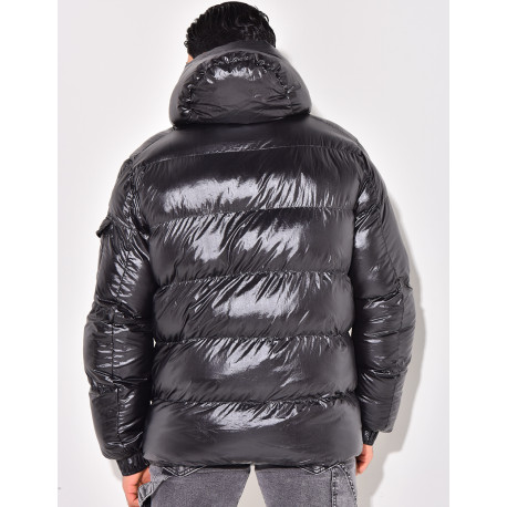Doudoune courte matelassée effet vinyle