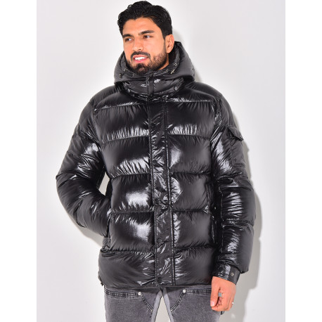 Doudoune courte matelassée effet vinyle