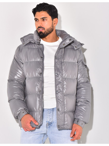 Doudoune courte matelassée effet vinyle