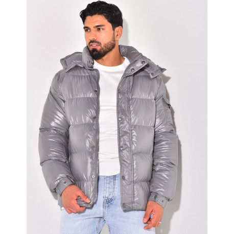 Doudoune courte matelassée effet vinyle