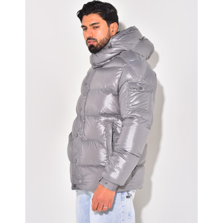 Doudoune courte matelassée effet vinyle