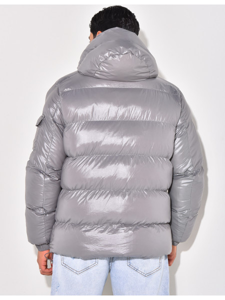 Doudoune courte matelassée effet vinyle