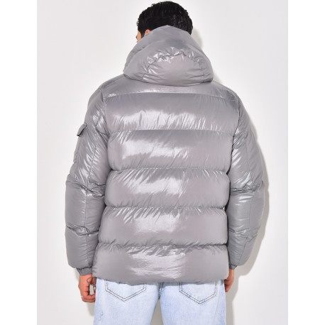 Doudoune courte matelassée effet vinyle