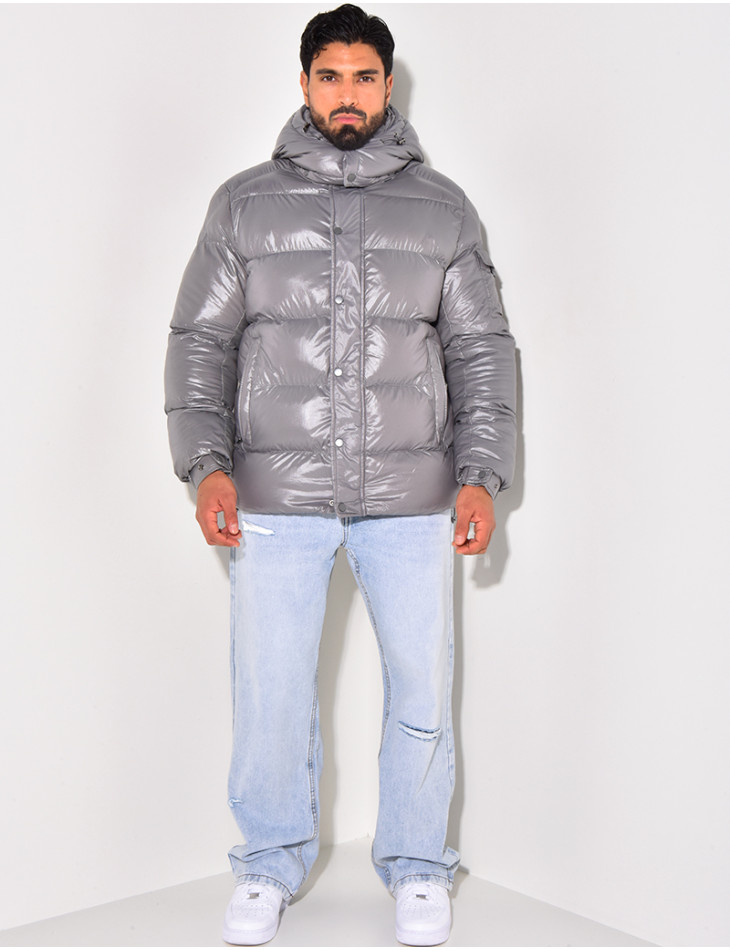 Doudoune courte matelassée effet vinyle