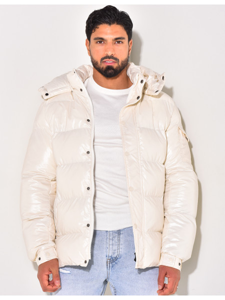 Doudoune courte matelassée effet vinyle