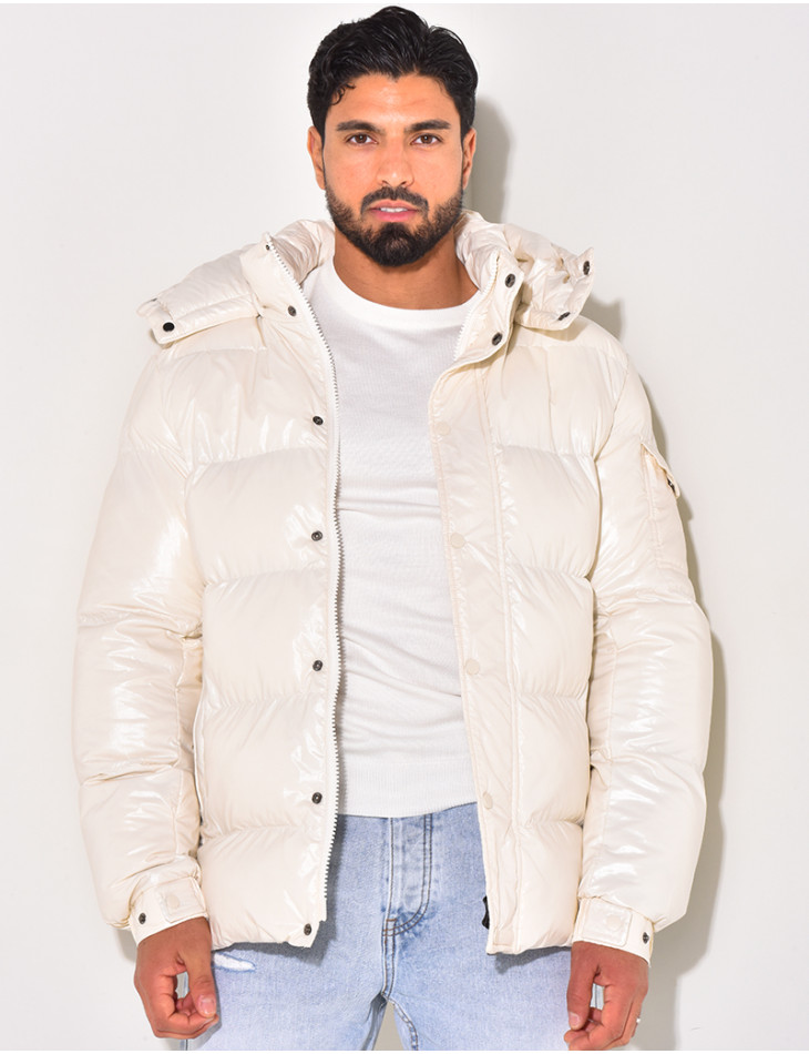 Doudoune courte matelassée effet vinyle