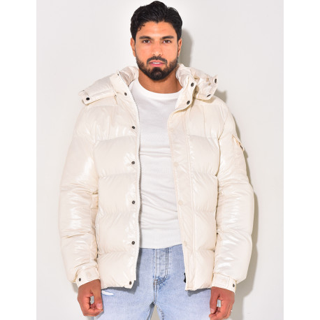 Doudoune courte matelassée effet vinyle