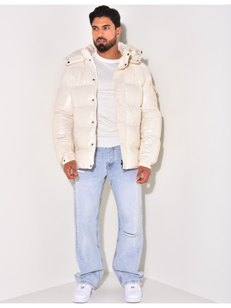 Doudoune courte matelassée effet vinyle