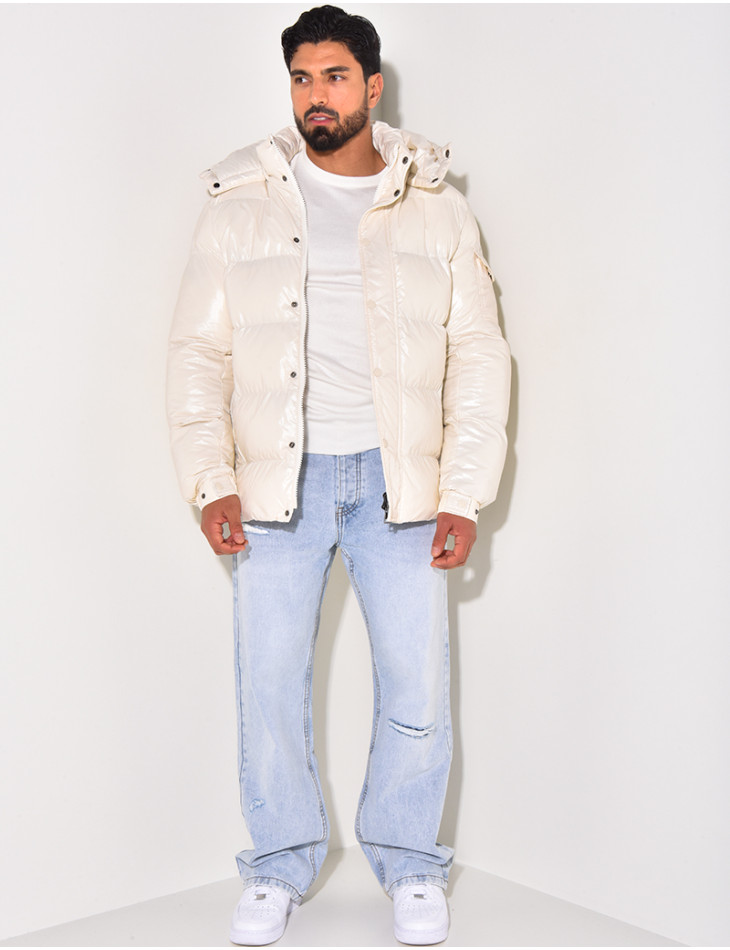 Doudoune courte matelassée effet vinyle