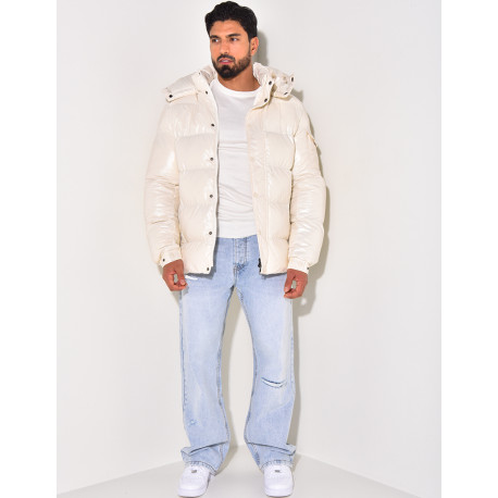 Doudoune courte matelassée effet vinyle