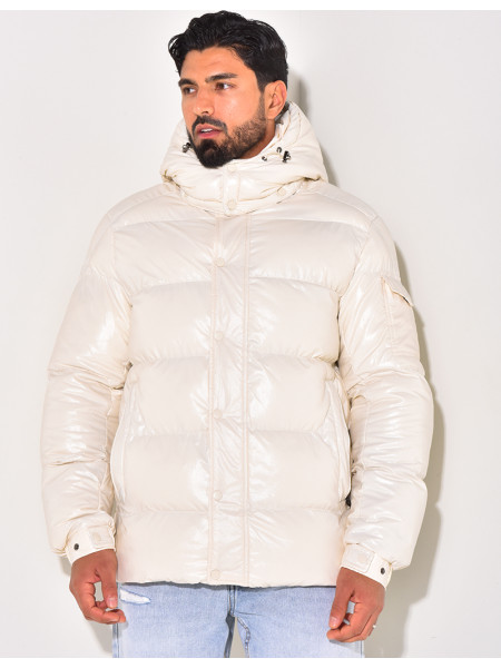 Doudoune courte matelassée effet vinyle