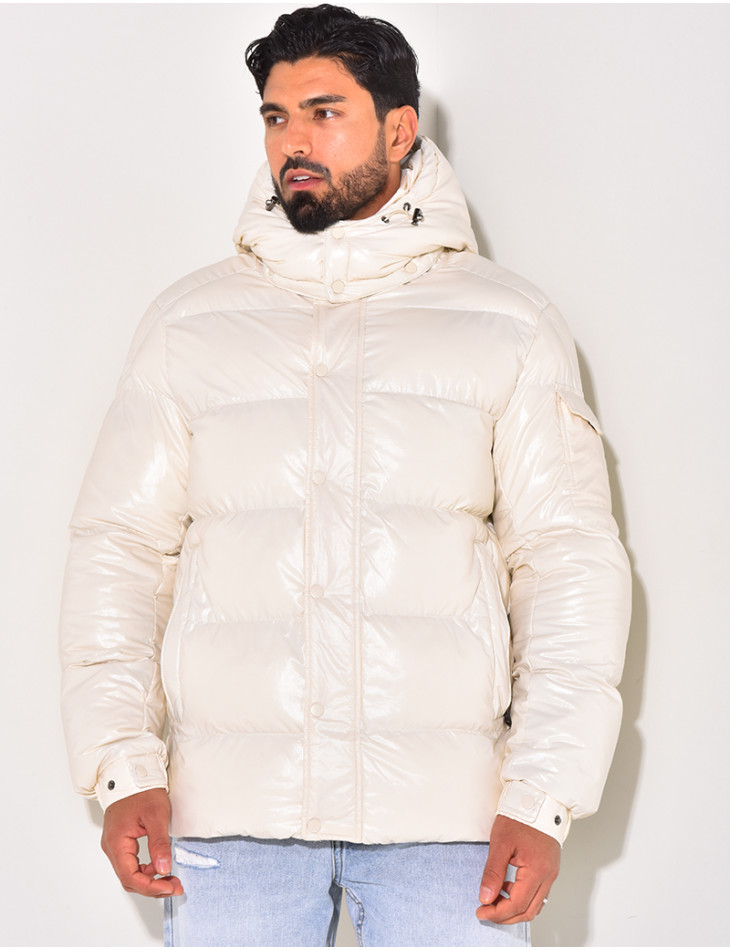 Doudoune courte matelassée effet vinyle