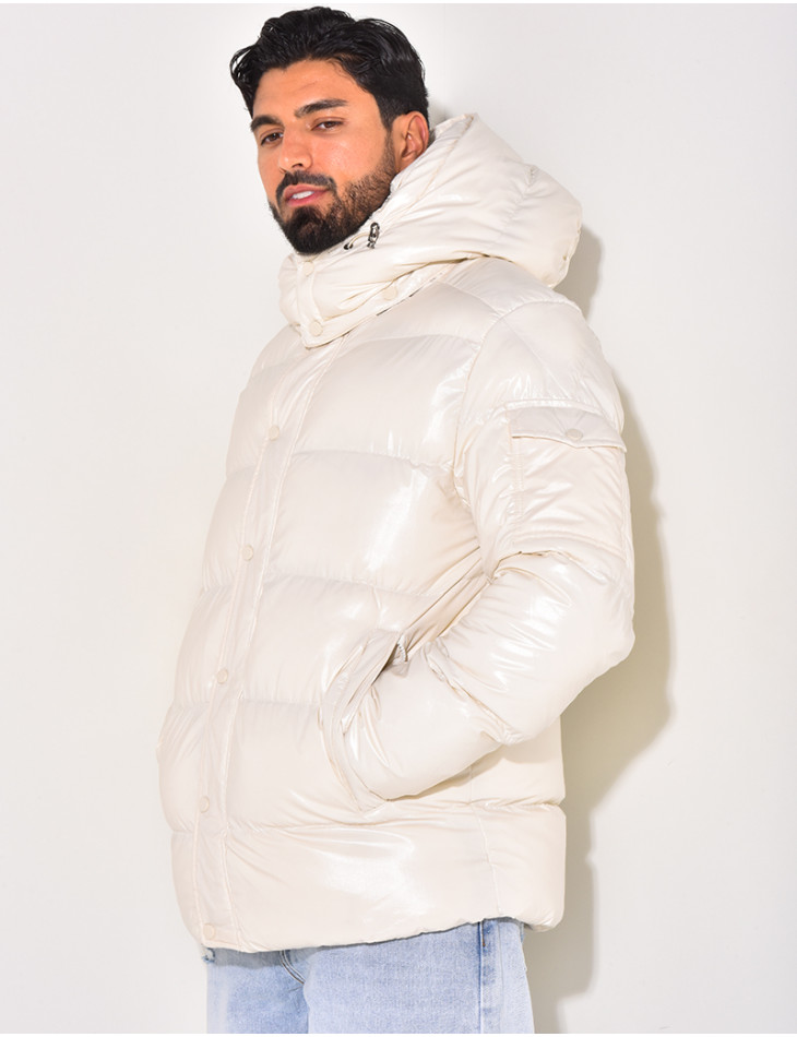 Doudoune courte matelassée effet vinyle