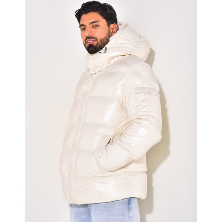 Doudoune courte matelassée effet vinyle