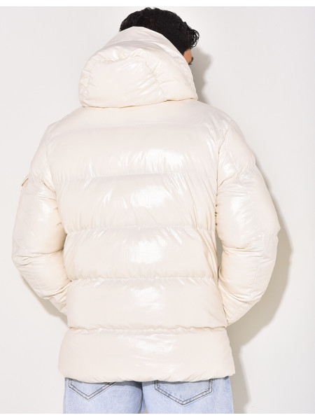 Doudoune courte matelassée effet vinyle