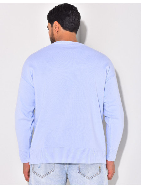 Pull fin à motifs coeur