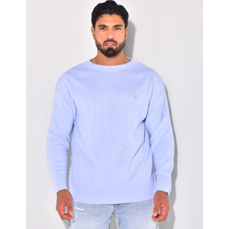 Pull fin à motifs coeur