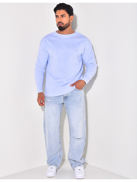 Pull fin à motifs coeur