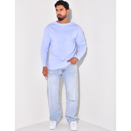 Pull fin à motifs coeur