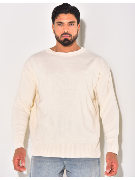 Pull fin à motifs coeur