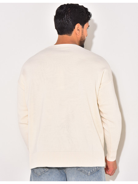 Pull fin à motifs coeur