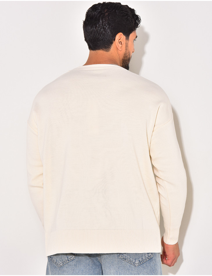 Pull fin à motifs coeur