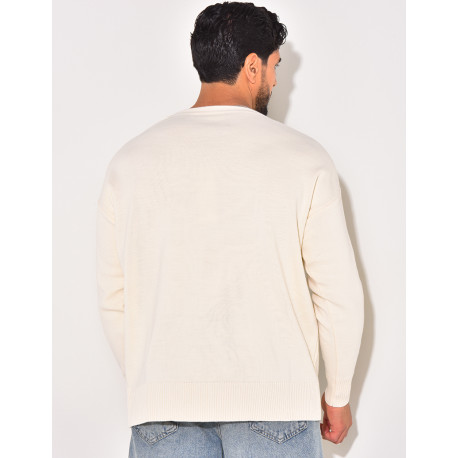 Pull fin à motifs coeur