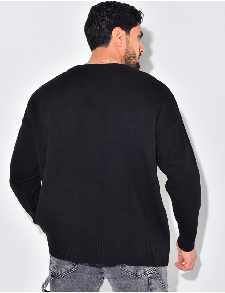 Pull fin à motifs coeur