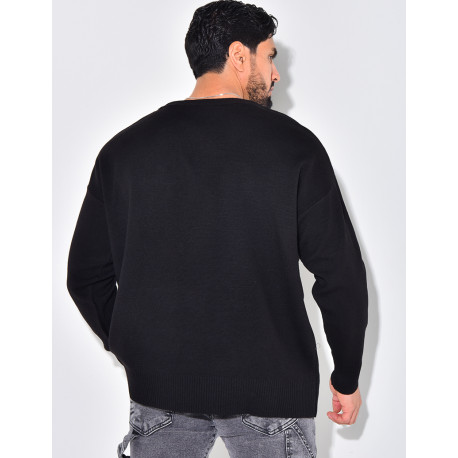 Pull fin à motifs coeur